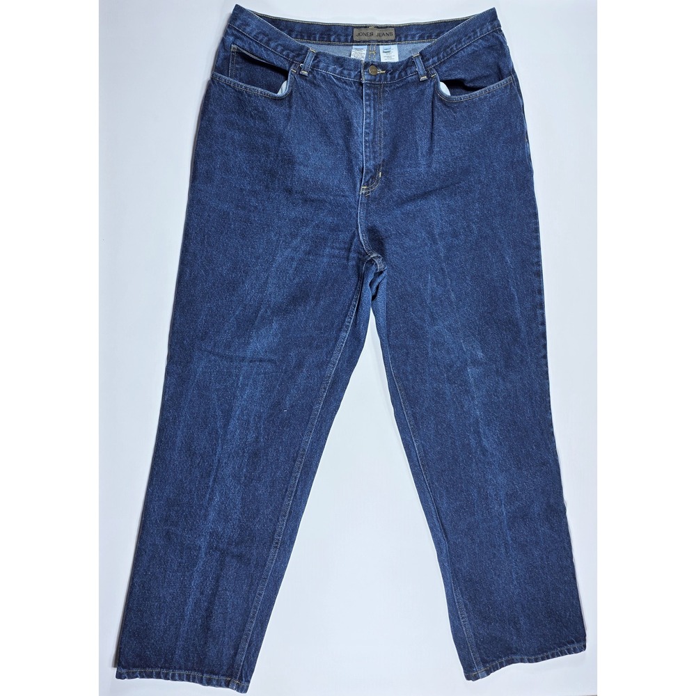 Jones Jeans Women's 18W Dark Wash High Rise Straight Leg 100% Cotton Denim Pants